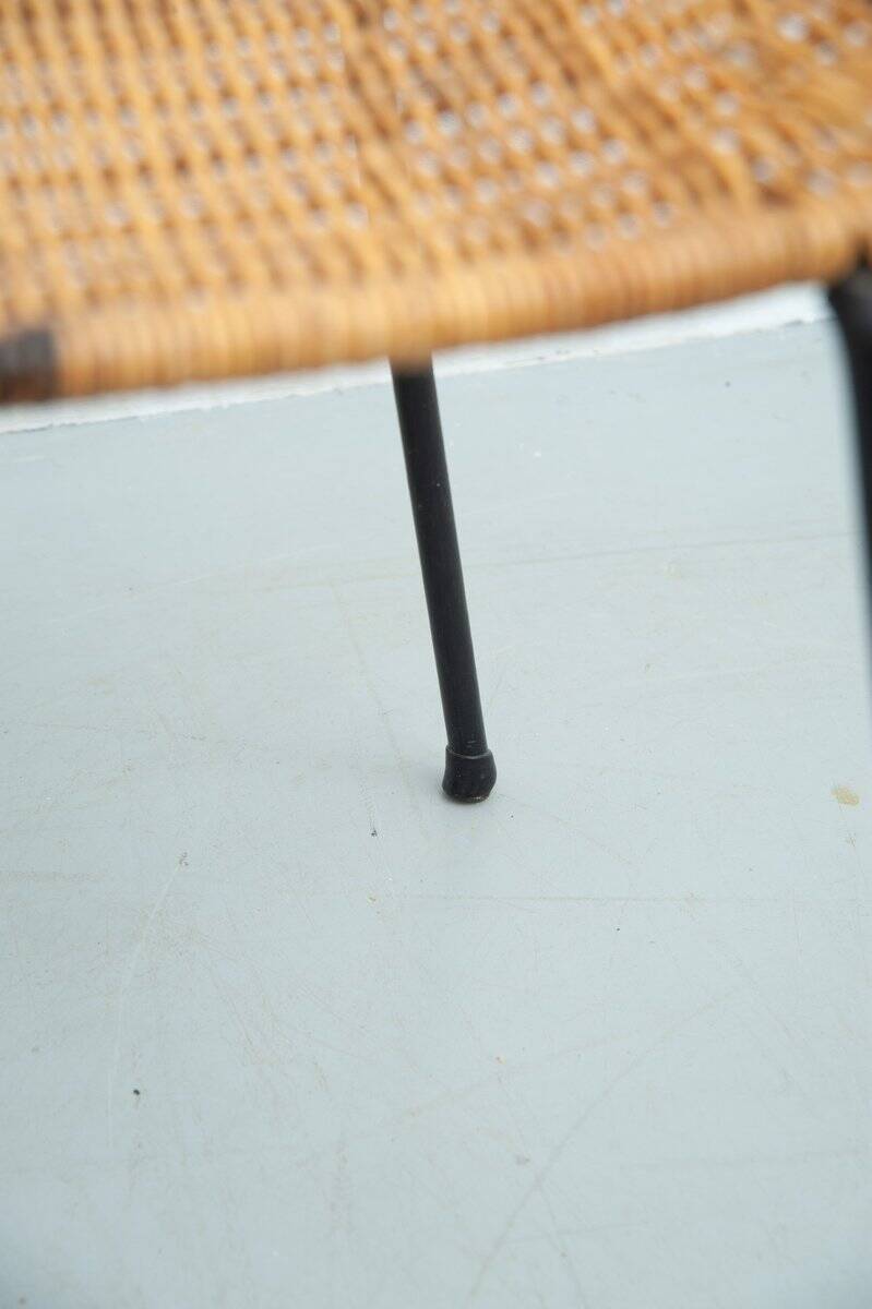 Gian Franco Legler attributed rattan stool, 1950s