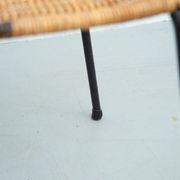 Tabouret en rotin attribué à Gian Franco Legler, années 1950.