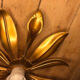 Vintage gold metal flower wall light