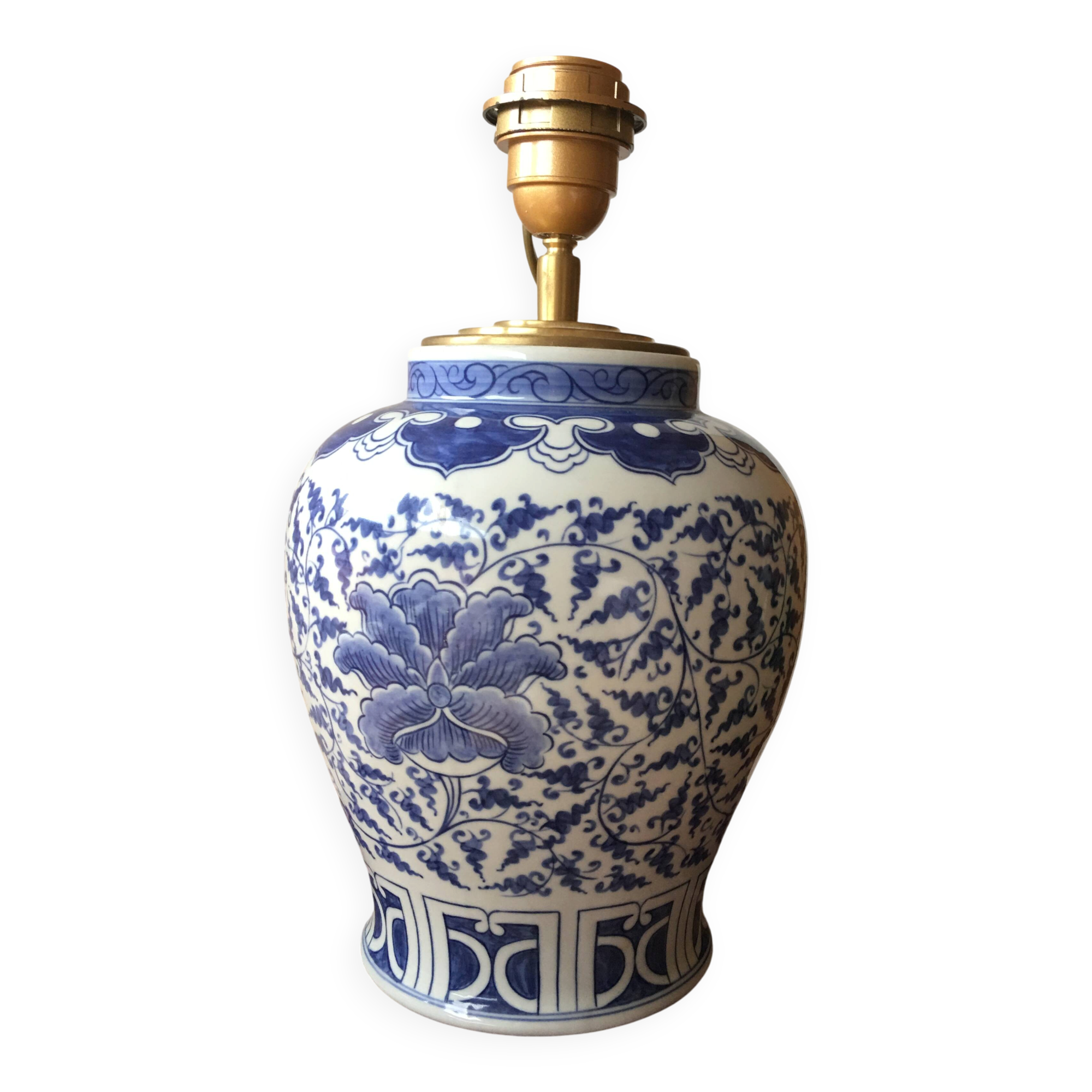 Pied de lampe en porcelaine
