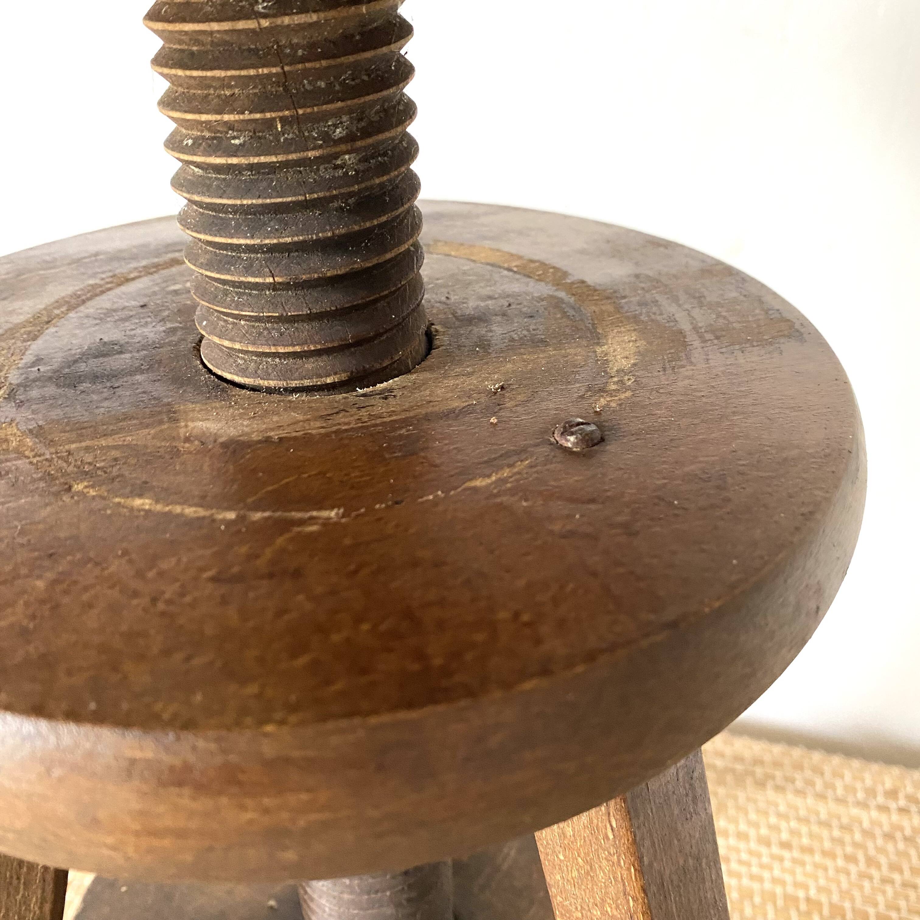 Vintage wooden screw stool