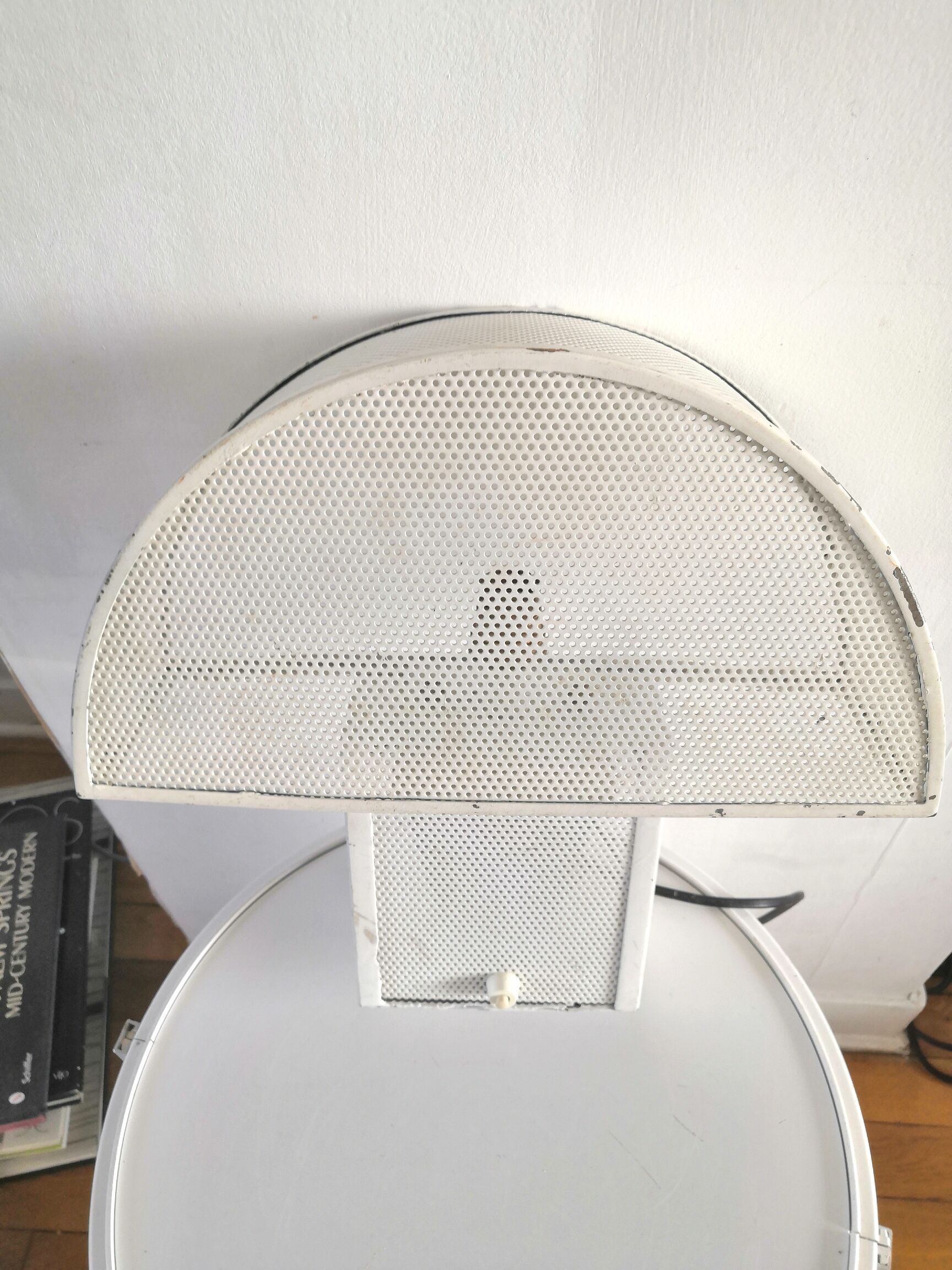 Mushroom wall lamp in perforated metal design 60s