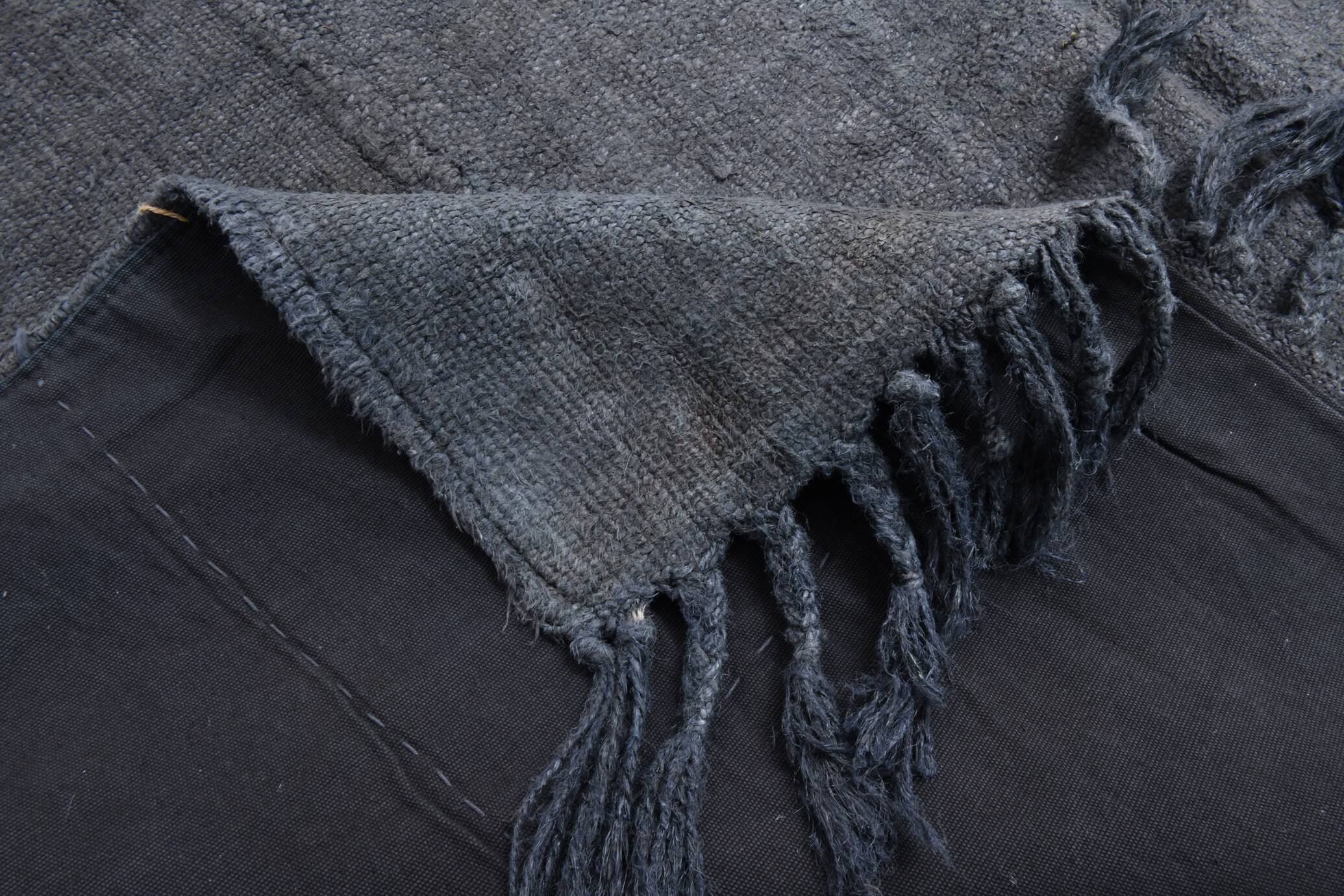 Shades of gray & silver vintage kilim rug