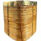 Rattan & Brass Wastepaper Basket | Italy 1970s