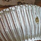 Vintage fluted enameled earthenware potter's salad bowl