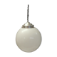 Suspension art deco globe opaline blanche pavillon porcelaine -circa 1940