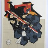 Set of 4 original lithographs by Alain Le Yaouanck 1978. The 4 elements.