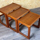 60s 70s Teak Nesting Tables side tables by Salin Nybor Denmark Design