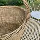 Light woven wicker round basket