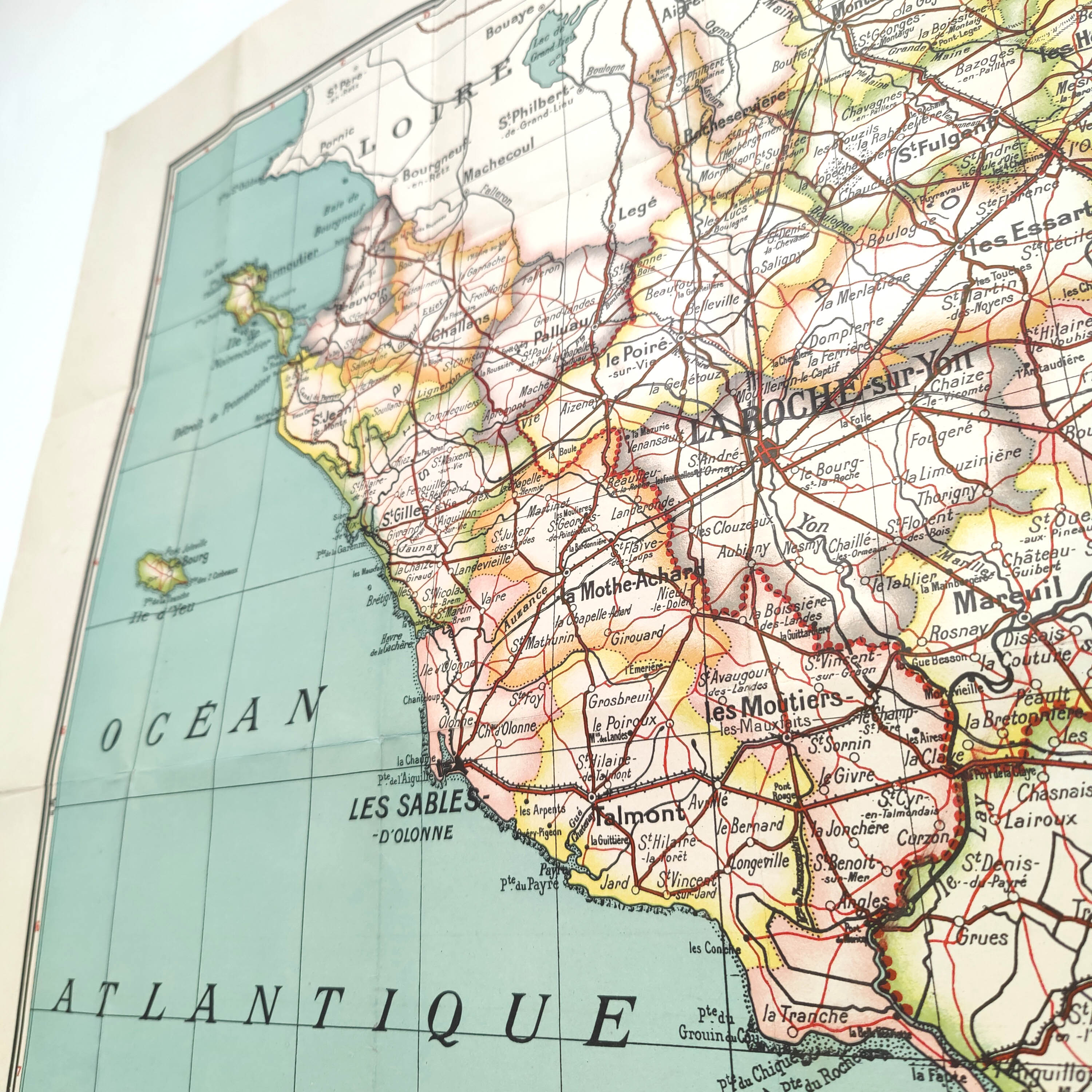 Vintage map Vendée Pays de la Loire