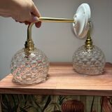 Pair of vintage bubble globe wall lights
