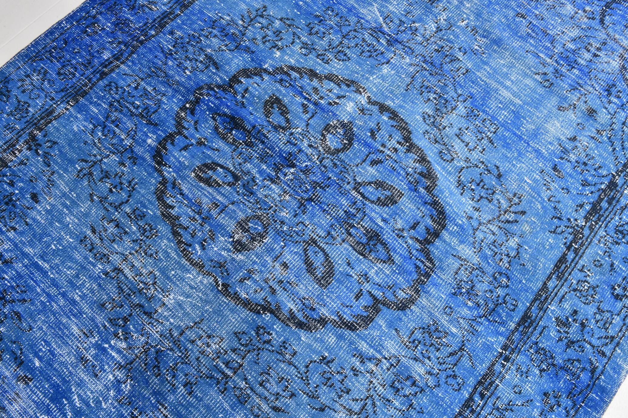 6x9 Classic Blue Turkish Rug, 191x272Cm