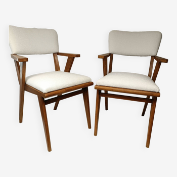 Set of 2 50s style chairs refurbished