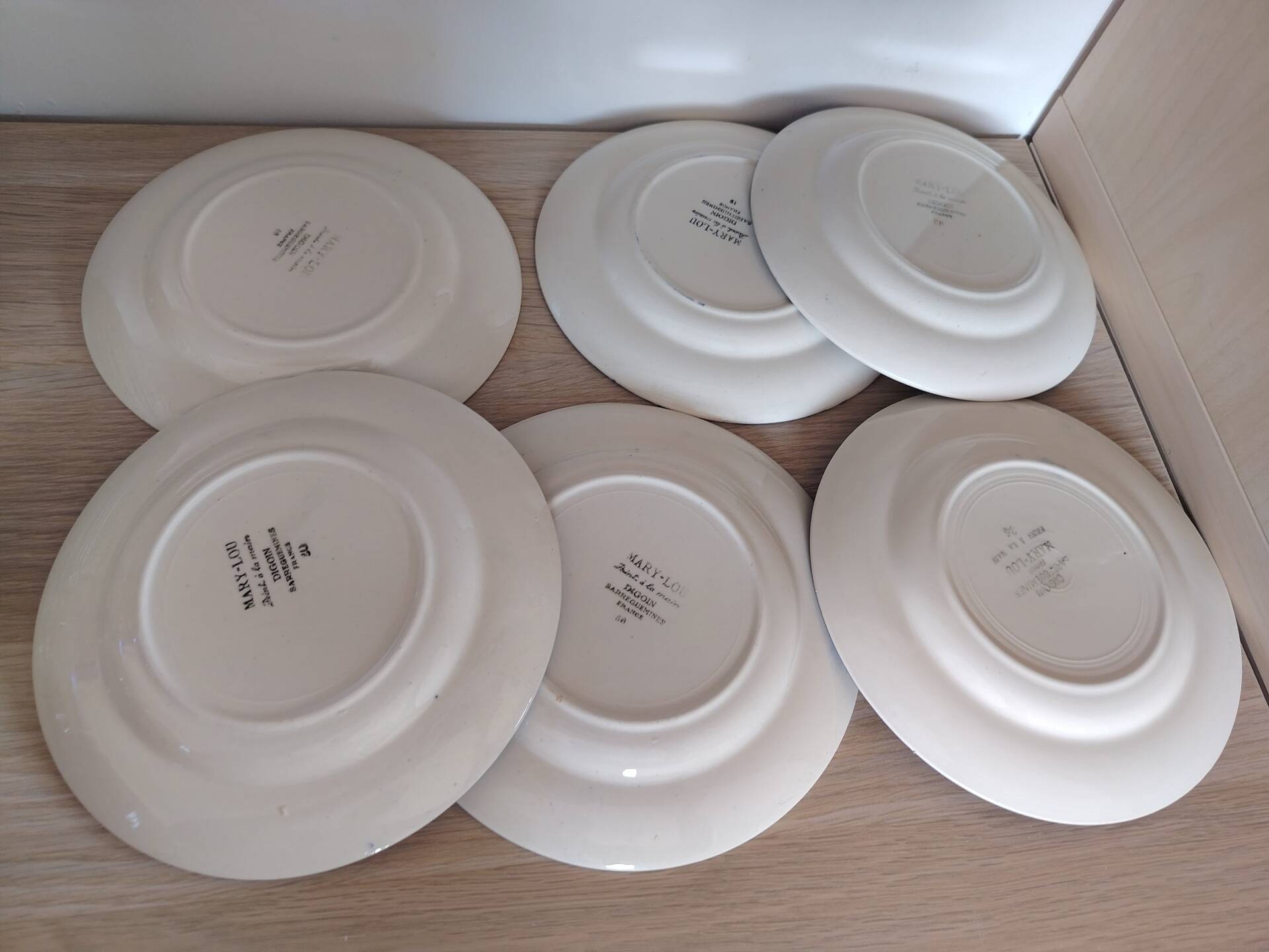 6 dessert plates Mary-Lou Digoin Sarreguemines