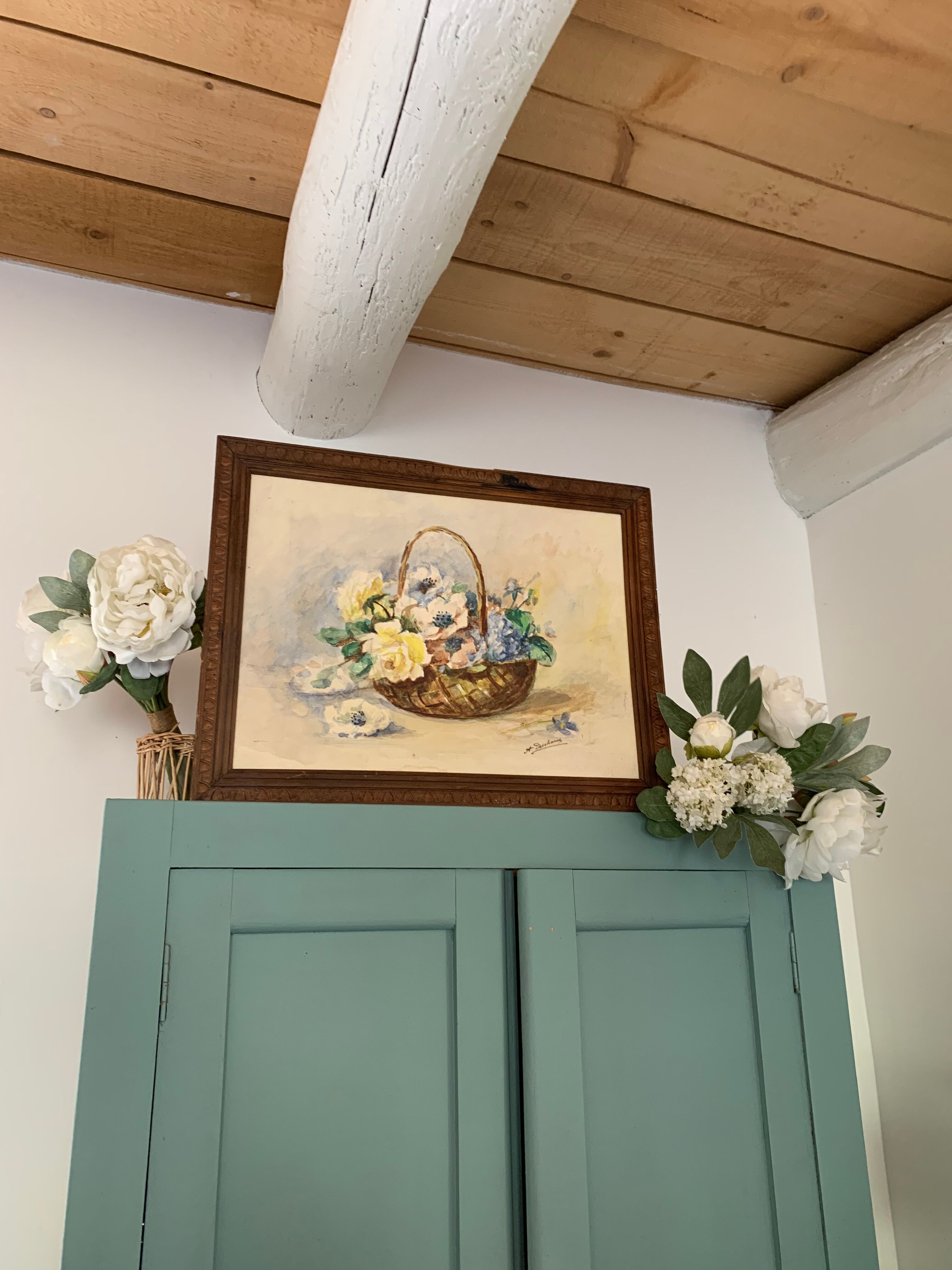 Watercolor in its wooden frame