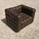 Fauteuil Vienna Secession Kubus par Josef Hoffmann, fabriqué par Wittmann