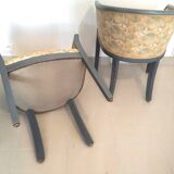 Pair of Rosello Art Deco barrel armchairs