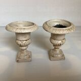 Pair of Medici cast iron planter vases