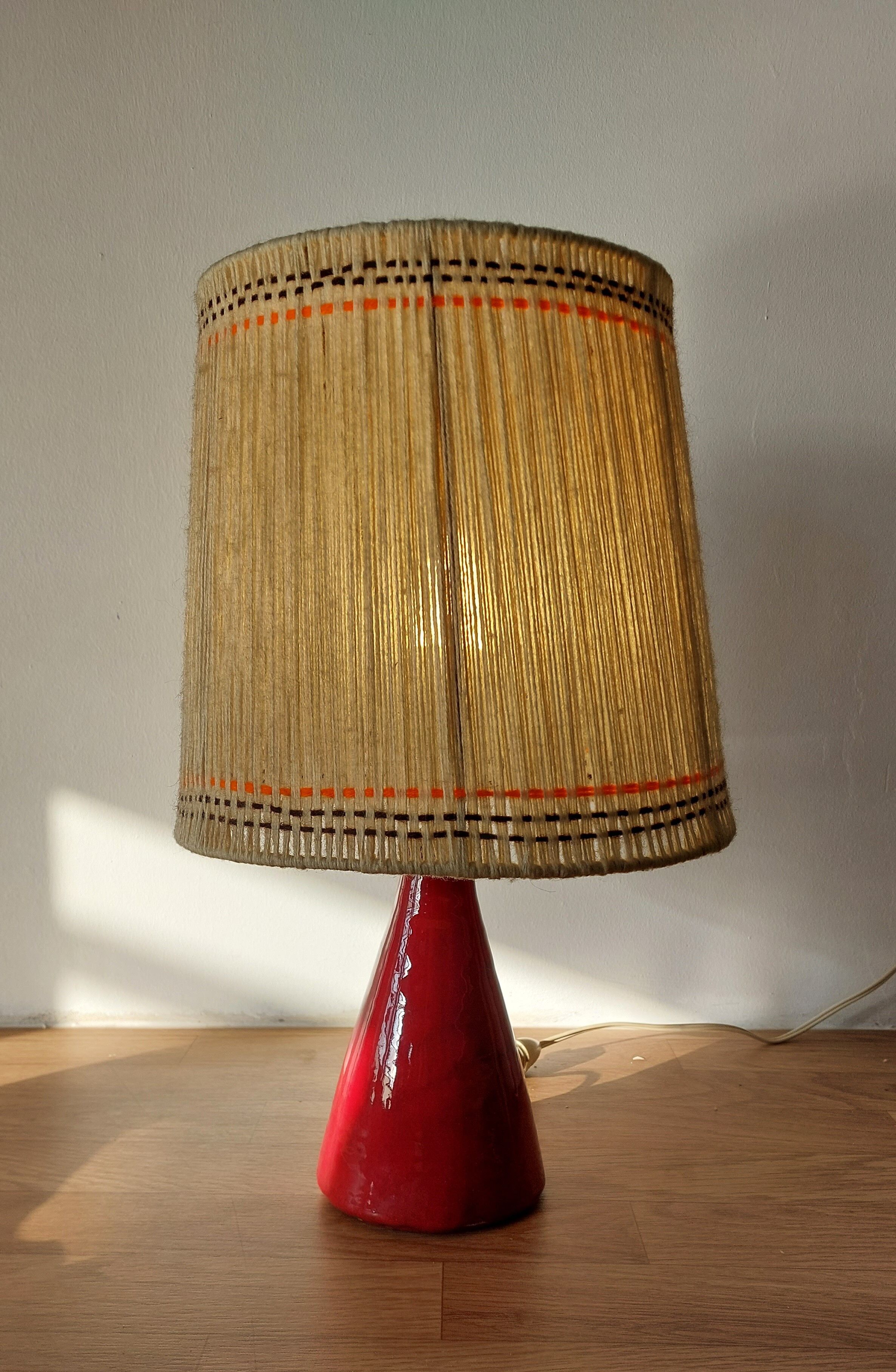 Red ceramic lamp 1950/1960.