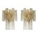 Pair of contemporary hammered strips ”listelli” murano glass wall sconces