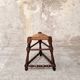Wood and straw tripod stool