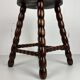 Midcentury bobbin wood turned stool, Charles Dudouyt style, France, 1950s