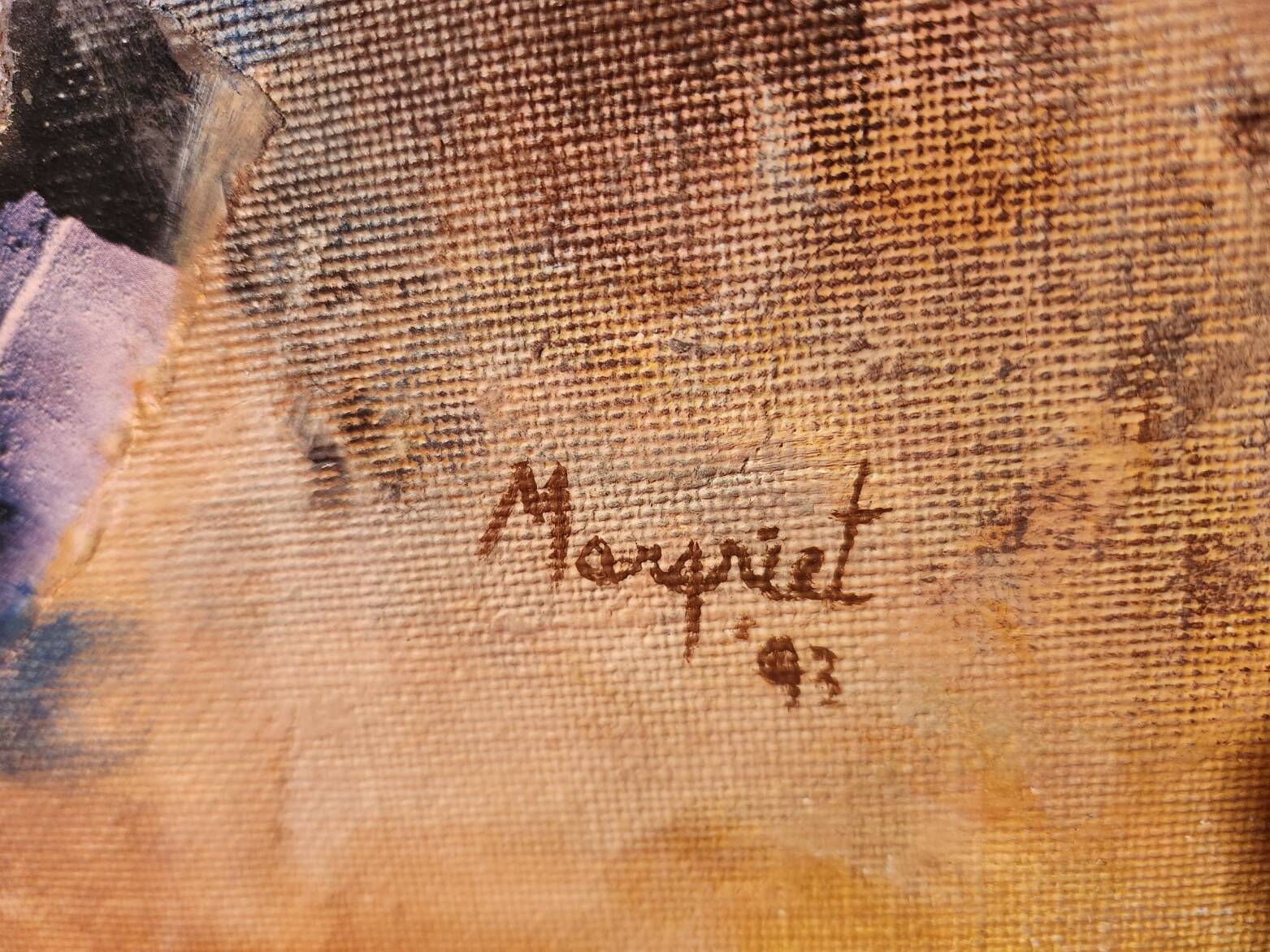 Abstract painting Mixed technique oil on canvas and collage Apocalypse