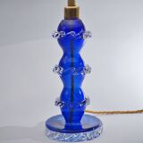 Murano glass lamp handblown blue crystal Barovier & Toso style 1920's Italy