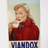 Viandox Pin up 1950s enamelled sheet metal plate