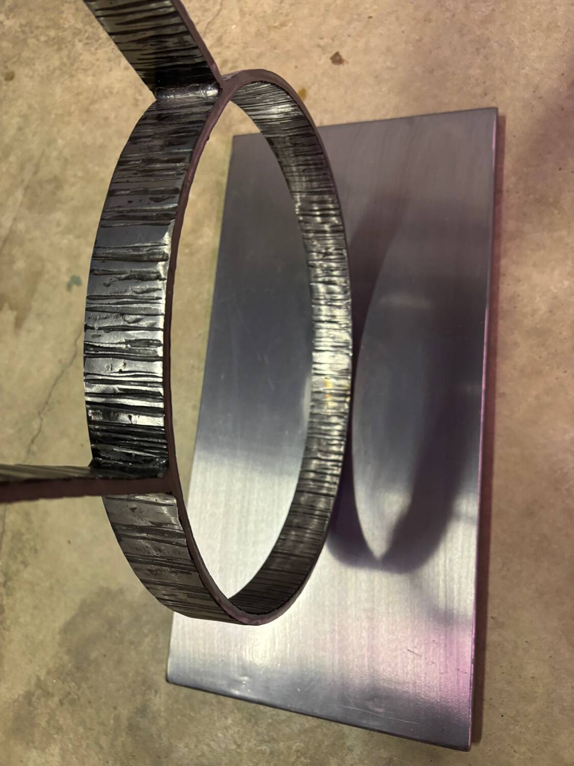 Steel and glass console