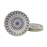 Set of 6 dessert plates of the English pottery "Barratts de Staffordshire" model "Nottingh"