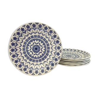 Lot de 6 assiettes à dessert de la poterie Anglaise  « Barratts de Staffordshire » modèle « Nottingh