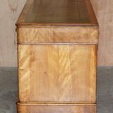 Antique desk by James Winter & Sons London in satin wood and leather.