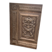 Porte de placard, panneau décoratif en bois coupé de fruit sculpté ancien