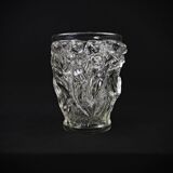 Unsigned Lalique Bacchantes vase in clear crystal, mid-20th century