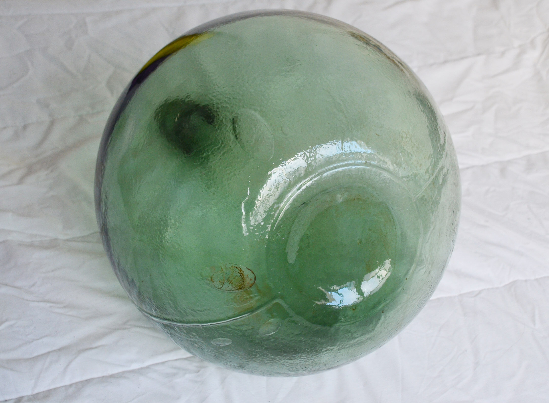 Vintage green glass demijohn 25 L