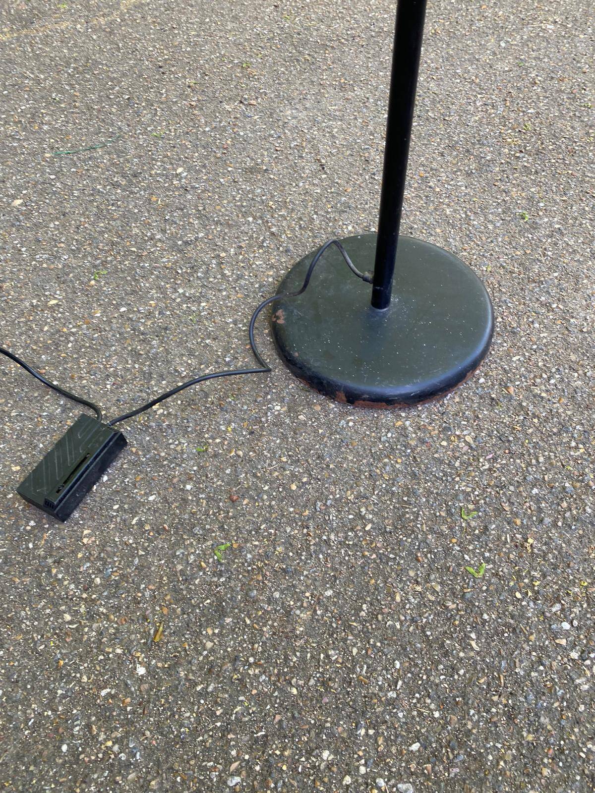 Vintage black halogen floor lamp with dome shade