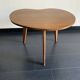 Vintage 1960s low tripod bean-shaped wooden side table - 48 x 66 cm
