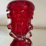 Red Murano glass vase from the 70s