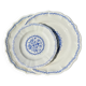 Lot - 3 assiettes en Gien bleu et blanche