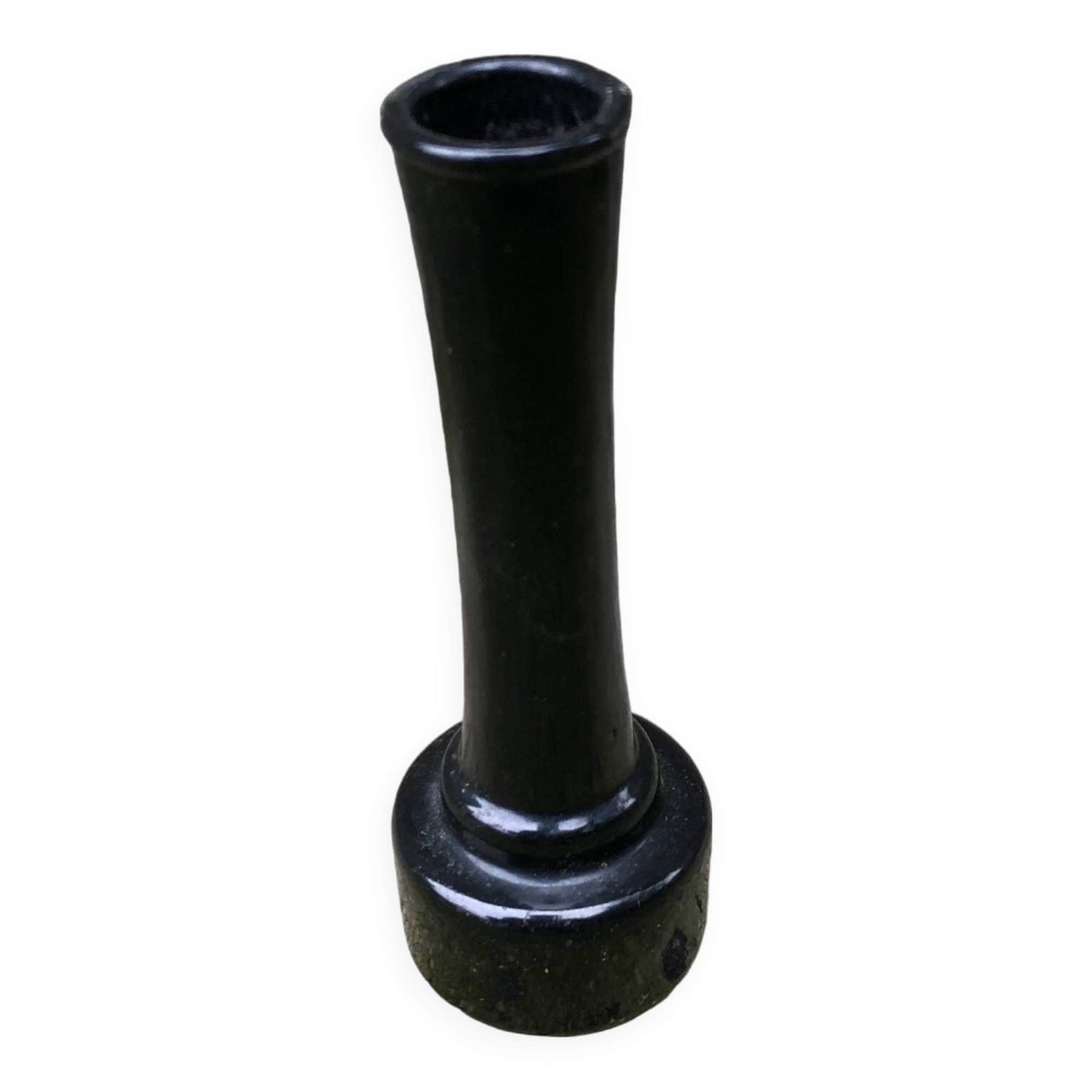 1960 small smoked glass vase 15cm germany signed zr soliflore old vintage