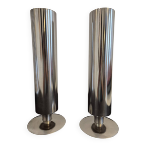 Vases métal chromé