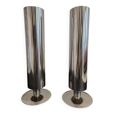 Vases métal chromé 70s