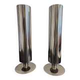 70s chrome metal vases