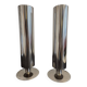 70s chrome metal vases
