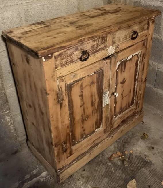 Petit buffet parisien vintage anciens bois  brut
