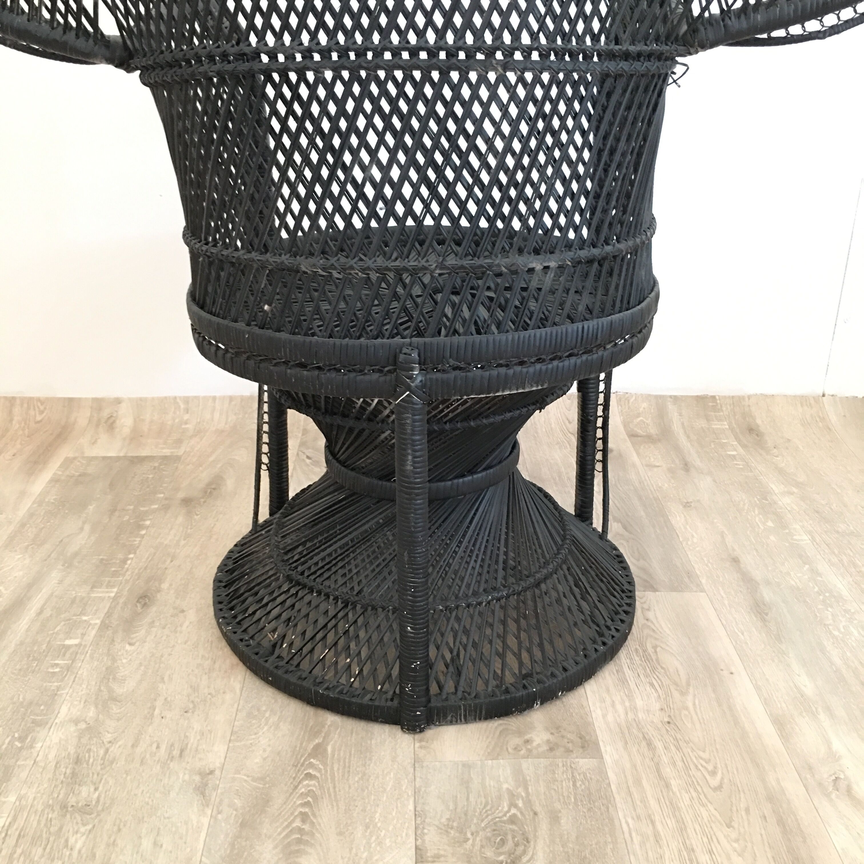 Emmanuelle black Wicker Chair