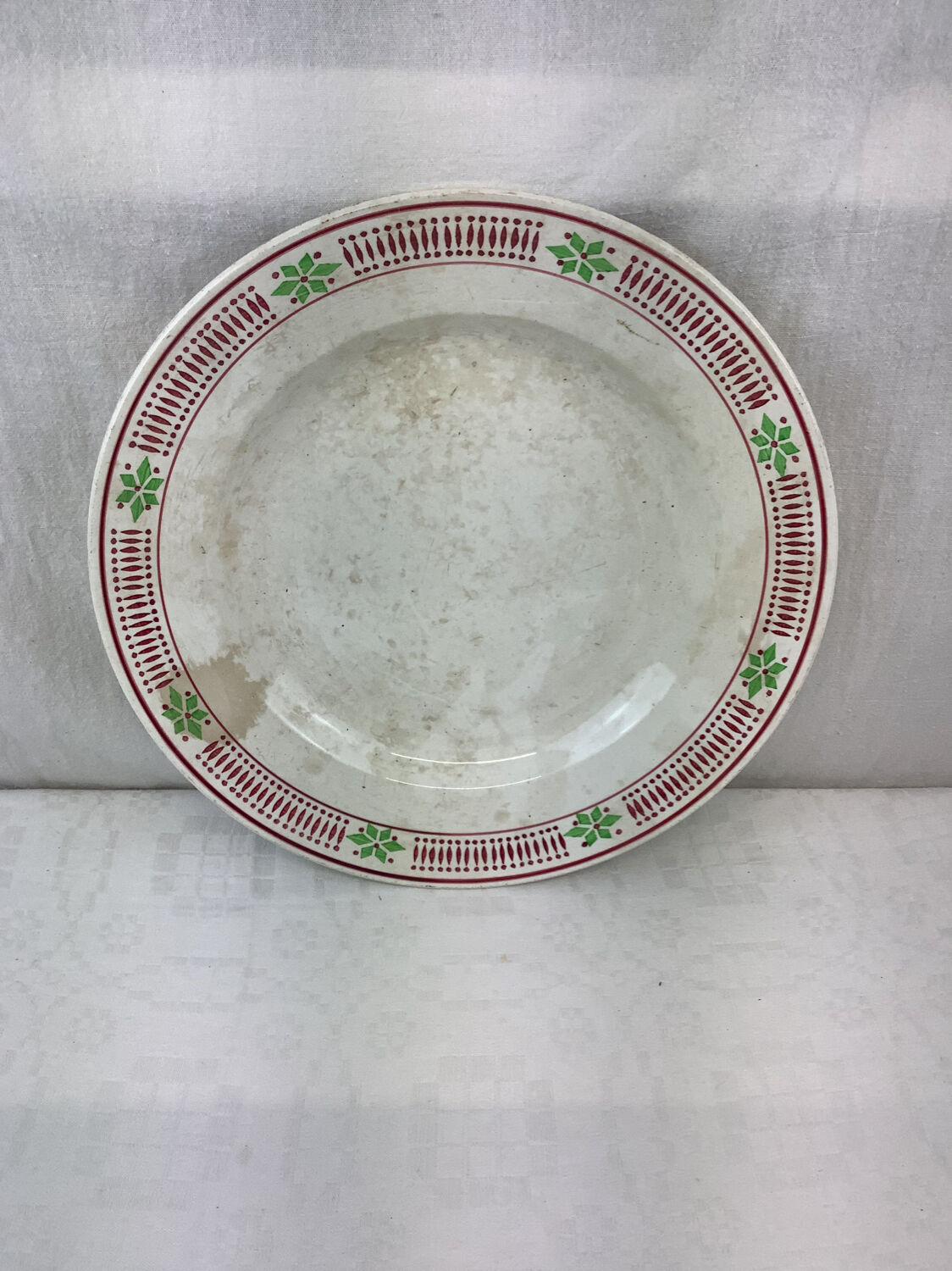 Old artisanal dish made in France Digoin