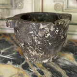Large grey marble mortar Saint Anne, 19th century