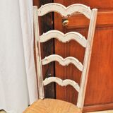 Chair provençale of nanny, mulched, white patina